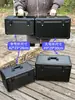 Caja de instrumentos portátil multifuncional de aleación de aluminio negra, grande y mediana, caja de herramientas de doble control para modelo de avión con esponja divisoria