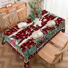 Mantel de poliéster navideño con estampado de muñeco de nieve, ligero y resistente a las manchas, adecuado para la decoración de ambientes de restaurante, mantel largo al por mayor