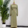 Vestido Loriya liso plus size de manga comprida LR559