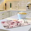 Alfombrilla de Encimera de Barro de Diatomeas con Diseño de Flores de Invierno Transfronteriza, Alfombrilla Escurridora para Vajilla, Superficie de Cocina Doméstica Absorbente, Secado Rápido, Posavasos, Sin Lavado