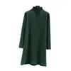 Top base de cuello alto medio para mujer, nueva colección de otoño 2026, corte holgado, adelgazante, de longitud media, camiseta de manga larga