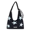 Bolsa de Compras de Moda Tendencia Bordada de Nylon Estilo Coreano de Nicho, Bolsa Tote Ligera de Gran Capacidad para Mujer
