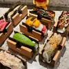 Suporte para Sushi Estilo Japonês, Suporte de Madeira em Forma de U Portátil, Suporte para Ouriço-do-Mar, Bandeja para Rolos de Taco, Prato de Madeira Estilo Ocidental, Bandeja para Sushi, Suporte de Madeira em Forma de U