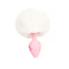 Bolas de Pelo de Rabo de Coelho Plug Anal de Silicone, Plug Anal de Treinamento Destacável, Adereços de Sexo, Produtos para Adultos Femininos, Brinquedos Sexuais