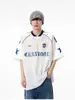 Design Estilo Americano Camiseta Respirável de Manga Curta Malha Jersey Verão Patchwork Marca Tendência Estilo Streetwear Cool Camisa de Hóquei no Gelo Top