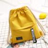 Bolsa de Lona para Niñas Mochila con Cordón Color Sólido Simple 2021 Bolsa de Tela Bolsillo con Solapa y Cordón Pantalones Estilo Coreano Bolsa para Mujer Mochila con Cordón