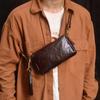 Bolso de Mano Cruzado de Cuero Genuino para Hombre de Doble Propósito con Diseño de Cremallera para Teléfono Móvil, Casual para Viajes, Oficina, Desplazamientos, Caminatas al Aire Libre