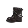 Botas Martin de Media Caña con Hebilla de Remache Moda Infantil Otoño 2026 Nuevas Botas de Cuero Casual de Moda con Suela Suave para Niñas