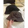 Sombrero de pescador de pana con lazo estilo coreano para mujer, nueva colección otoño/invierno 2026, talla grande, sombrero tipo cubo elegante con un toque de elegancia