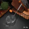 Acero Inoxidable Tubo Redondo Grande Doble Línea Fuga Olla Caliente Colador Cocina Drenaje Grande Cuchara para Freír Gancho Grueso Red de Fugas