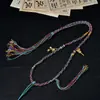 Corda para Colar Trançada Artesanal de Xizang Cordão com Pingente Multicolorido Venda Quente Cordão Vintage com Borla Cordão para Pendurar Joias Populares