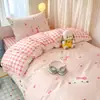 Juego de ropa de cama de tres piezas para dormitorio de estudiante universitario, sábanas de algodón puro, funda de edredón, sábana bajera, nuevo modelo 2026, adecuado para todas las estaciones