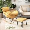 Sillón Mecedora Relleno de Plumas Sofá Perezoso de Ocio Sillón Reclinable Individual para Sala de Estar en Casa Silla Simple de Balcón para Siesta Silla Langosta Cómoda
