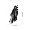 Pegatina de tatuaje realista de ala única en blanco y negro, alas de ángel oscuras personalizadas, pegatina de tatuaje impermeable y duradera para el brazo