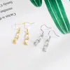 Brincos de Bambu com Pedra Olho de Gato 2022 Novos Brincos de Tarraxa Tendência Design de Luxo Leve Nicho Brincos de Alta Qualidade para Mulheres