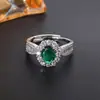 Transmisión en vivo artículo más vendido imitación coco forma de huevo redondo anillo de gema cristalina de colores para mujer en nicho completo de diamantes anillo de diamante de alto carbono versátil