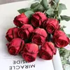 Buquê de Rosas Artificiais para o Dia dos Namorados com Bordas Queimadas, Flores Artificiais para Decoração de Sala de Estar em Casa, Acessórios para Fotografia de Casamento