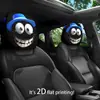 Funda de Reposacabezas para Coche con Estampado de Calavera Negra de Comercio Exterior Transfronterizo, Estilo Elástico Universal, Funda de Reposacabezas para Coche Original y Divertida