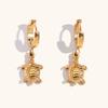 Tendencia de Moda Transfronteriza Europea y Americana Retro Temperamento Joyería Acero Inoxidable Chapado en Oro de 18K Verano Serie Océano Hebilla para la Oreja para Mujer
