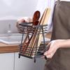 Jaula de drenaje de hierro para palillos, soporte para palillos, cesta para palillos de cocina, caja de almacenamiento para cucharas, cuchillos y tenedores, estante de almacenamiento