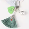 Pingente de chaveiro de borla cor pérola criativa cor de doce valorize você decoração de bolsa de amantes suporte processamento personalização