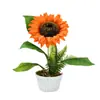 Girasol Grande Bonsái Pequeño Flor Artificial Adornos de Decoración para el Hogar Planta Artificial en Maceta Accesorios para Fotografía Flores Artificiales