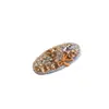 Presilha de Cabelo Oval com Laço de Pérolas e Strass Super Brilhante Presilha Bico de Pato Mini Presilhas Pequenas para Testa Presilha de Cabelo de Nicho com Toque de Luxo