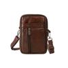 Nova Bolsa de Celular Masculina Estilo Vertical em Couro Sintético com Passante para Cinto, Multifuncional de Ombro Transversal com Zíper Antifurto, Bolsa de Cintura Masculina