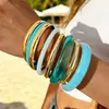 Pulseira de Acrílico Âmbar Estilo Coreano Beleza Lade Anel Liso de Metal Conjunto de Empilhamento Pulseira Estilo Retrô para Acessórios Femininos
