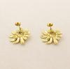 Pendientes de girasol de metal de moda de alta gama versátiles, pendientes huecos irregulares de hoja de arce y corazón