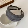 Diadema de terciopelo coreano de color sólido para lavar la cara para mujer, Pasador simple de corona alta, Accesorio para el cabello de diadema simple de tela