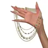 Collar de Perlas de Vidrio con Cuentas Multicapa, Lujo Accesible y Cadena para Suéter Estilo Palacio Francés de Gama Alta, Collar de Nicho