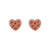 Pendientes de plata S925 con forma de cereza y diseño de chica japonesa de verano, con forma de corazón de melocotón y flores suaves.