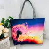 Bolso de Hombro Nuevo Estampado, Bolso de Lona para Mujer de Mano, Bolso Tote Estilo Coreano de Gran Capacidad, Bolso Artístico para Estudiante