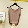 Regata de Modal Feminina Verão Nova Tamanho Grande Solta Sem Mangas Camisa Base Top Camiseta Regata Fina