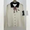 Suéter de malha slim fit de manga longa, estilo coreano outono e inverno, gola polo, estilo faculdade vintage, jaqueta suéter cardigã para mulheres
