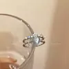 Conjunto de Anillos de Zirconia Luna Azul Amor Transfronterizo Anillo Pulsera Personalizado para Mujer Lujo Ligero Diseño de Nicho Venta al por Mayor
