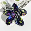 Patrón de Horquilla Impreso con UV de Flor Transfronteriza Se Puede Personalizar con Horquilla Personalizada Pinza de Tiburón Accesorios para el Cabello de Horquilla de Plumeria de Gama Alta