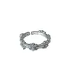 Anillo de Flor de Iris de Plata de Ley S925 para Mujer Nicho Lujo Ligero Moda de Gama Alta Diseño de Nicho Joyería de Plata para Mujer Anillo Abierto Ajustable