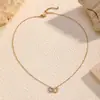 Collar de Corazón de Acero Inoxidable 316 de Nuevo Estilo Transfronterizo, Cadena de Clavícula de Lujo Ligero Europeo y Americano, Cadena de Suéter de Alta Gama, Accesorio para el Cuello de Acero de Titanio