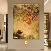 Arte de pared para restaurante estilo vintage con temática de caqui, pintura decorativa para sala de estar, mural personalizado para entrada de hotel, decoración retro texturizada al por mayor
