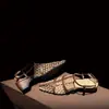 Zapatos de Malla Tejidos Huecos de Tacón Bajo Moda Retro 2026 Verano Nuevo Estilo Elegantes Sandalias de Tira Fina con Punta Fina y Tacón Grueso para Mujer