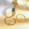 Reloj de Pulsera de Acero Vintage para Mujer Moda Nuevo Reloj de Cuarzo Pulsera Caja de Regalo traje