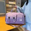 Bolsa de gimnasio con estampado de diamantes, compartimentos separados para artículos húmedos y secos, compartimento independiente para zapatos, se puede acoplar a un carrito, viene con una correa larga para el hombro, resistente al agua, gran capacidad, se puede llevar cruzada
