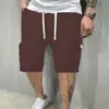 Novedad de Verano Pantalones Cortos Casuales de Múltiples Bolsillos para Hombre Color Sólido Pantalones de Hombre para Hombre