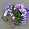 Simulação Flor Jacarandá Lagerstroemia Flor Artificial para Casamento Flor Lilás Simulação Planta Verde Galhos Decorativos para Shopping Center ao Ar Livre Lilás