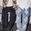 Jeans Rasgado Novo Estilo Primavera e Outono 2025 para Homens, Calças Retas Estilo Retro Americano, Calças Casuais Retas Largas da Moda High Street