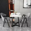 Mesa y sillas de reunión de estilo nórdico, moda italiana, lujo ligero; mesa de recepción y negociación de negocios de alta gama, mesa de ocio para patio