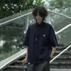 Estilo Novo de Verão Casual Americano Estilo Preguiçoso Top Casual Solto Camisa Polo de Manga Curta com Gola Camiseta Masculina Tamanho Grande