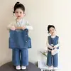 Conjunto de Mezclilla para Niñas Primavera y Otoño 2026 Nuevo Elegante Moda Infantil Casual Primavera Conjunto de Tres Piezas Moderno